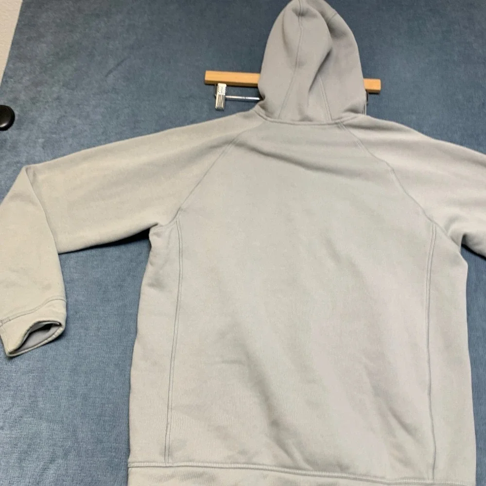 Adidas Hoodie Mens M Gray Kangaroo Pockets Drawstring Raglan Sleeve Winter Warm